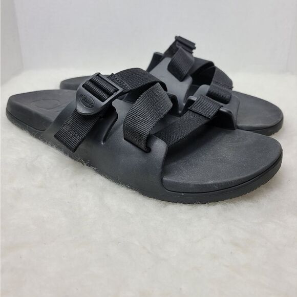 Chaco Chillos Slides Sandals Strappy Buckle Black Women's Size 12
